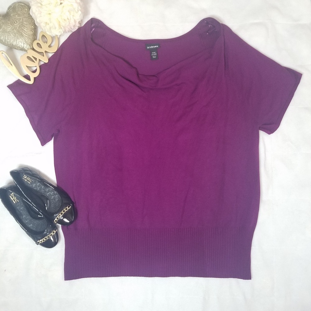 LANE BRYANT Top Sweater Short Sleeve Purple 26